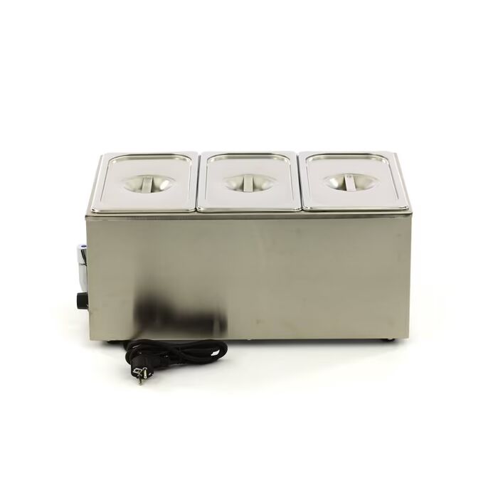 Bain Marie - avec robinet - incl 3 x 1/3 GN set - électrique