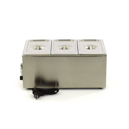 Bain Marie - avec robinet - incl 3 x 1/3 GN set - électrique