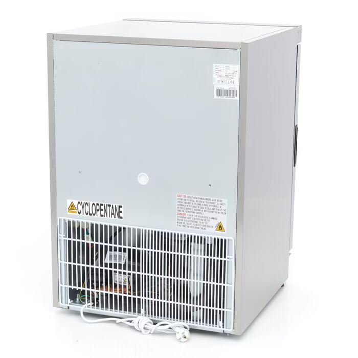 Armoire négative - 200 L - acier inoxydable - avec porte en verre