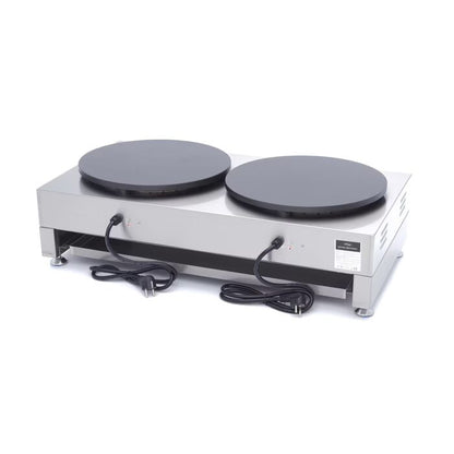 Crêpière - double crêpes - 2 x 40 cm - incl, tartineur de pâte à frire