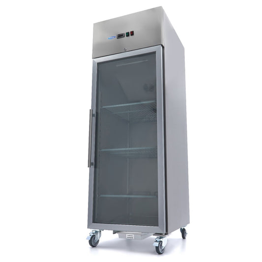 Armoire négative - 700 L - 3 étagères réglables (2/1 GN) - acier inoxydable - avec porte en verre