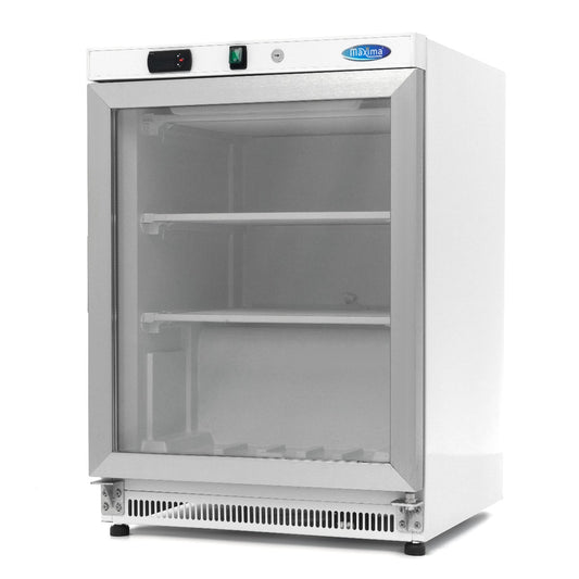 Congélateur 200 L blanc porte vitrée
