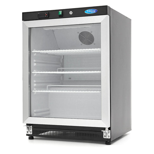 Réfrigérateur 200 L noir porte vitrée