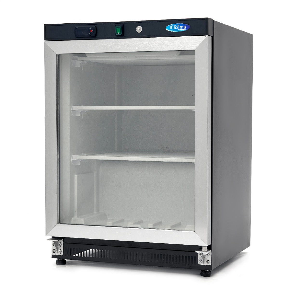 Congélateur 200 L noir porte vitrée