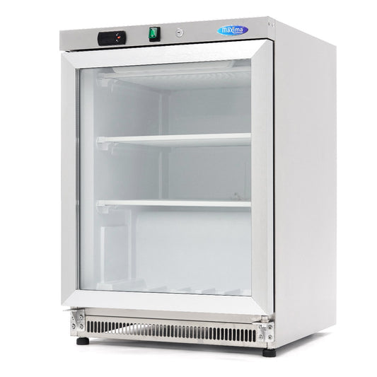 Armoire négative - 200 L - acier inoxydable - avec porte en verre