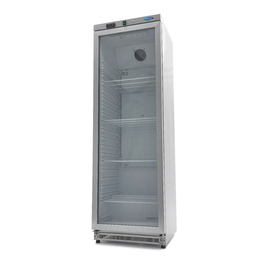Armoire positive - 400 L - acier inoxydable - avec porte en verre