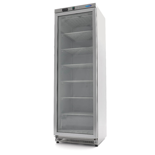 Armoire négative - 400 L - acier inoxydable - avec porte en verre