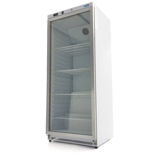 Réfrigérateur 600 L blanc porte vitrée