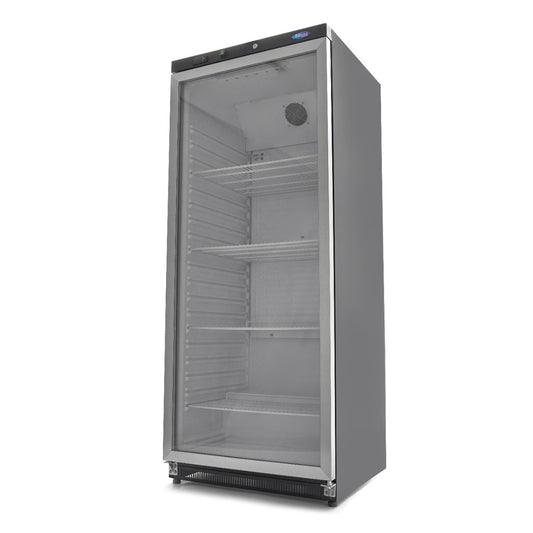 Réfrigérateur 600 L noir porte vitrée