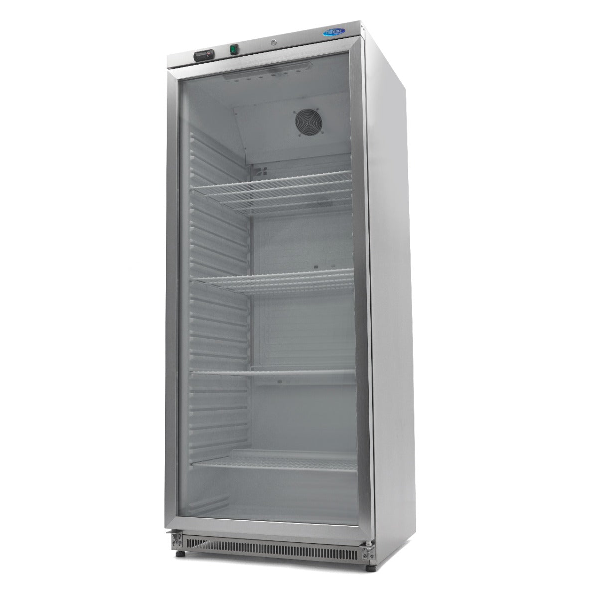 Armoire positive - 600 L - acier inoxydable - avec porte en verre