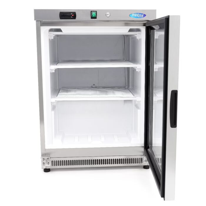 Armoire négative - 200 L - acier inoxydable - avec porte en verre