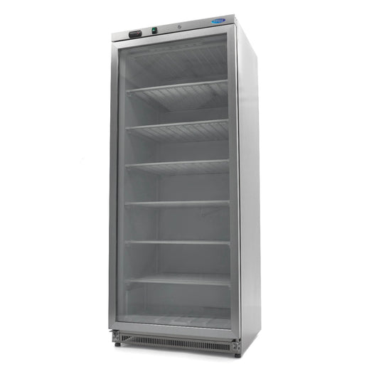 Armoire négative - 600 L - acier inoxydable - avec porte en verre