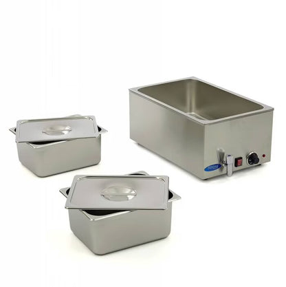 Bain Marie - avec robinet - incl 2 x 1/2 GN set - électrique
