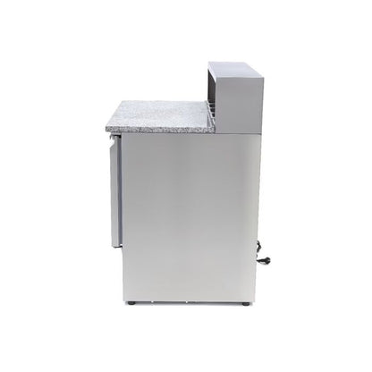 Table positive pour la préparation des pizzas - 90 cm - 2 portes - s'adapte à 5 x 1/6 GN - incl couvercle en acier inoxydable