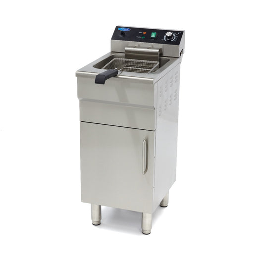 Friteuse - 16 L - 1 panier - avec robinet de vidange et support - 230V