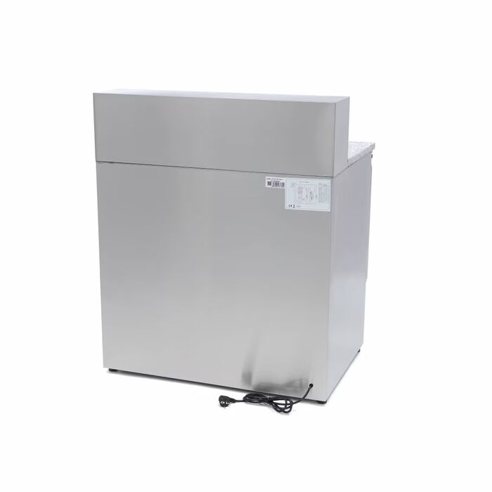 Table positive pour la préparation des pizzas - 90 cm - 2 portes - s'adapte à 5 x 1/6 GN - incl couvercle en acier inoxydable
