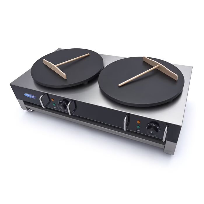 Crêpière - double crêpes - 2 x 40 cm - incl, tartineur de pâte à frire