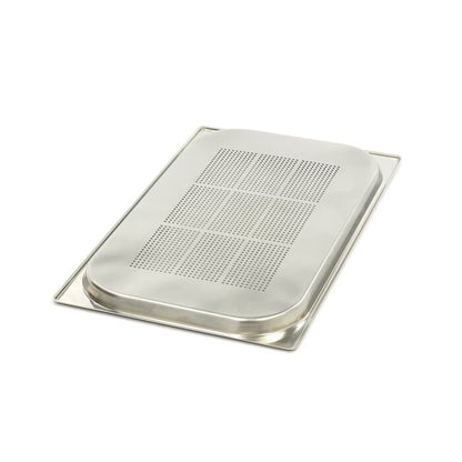 Bac gastronorm - 1/1 GN - profondeur 2 cm - acier inoxydable - perforé