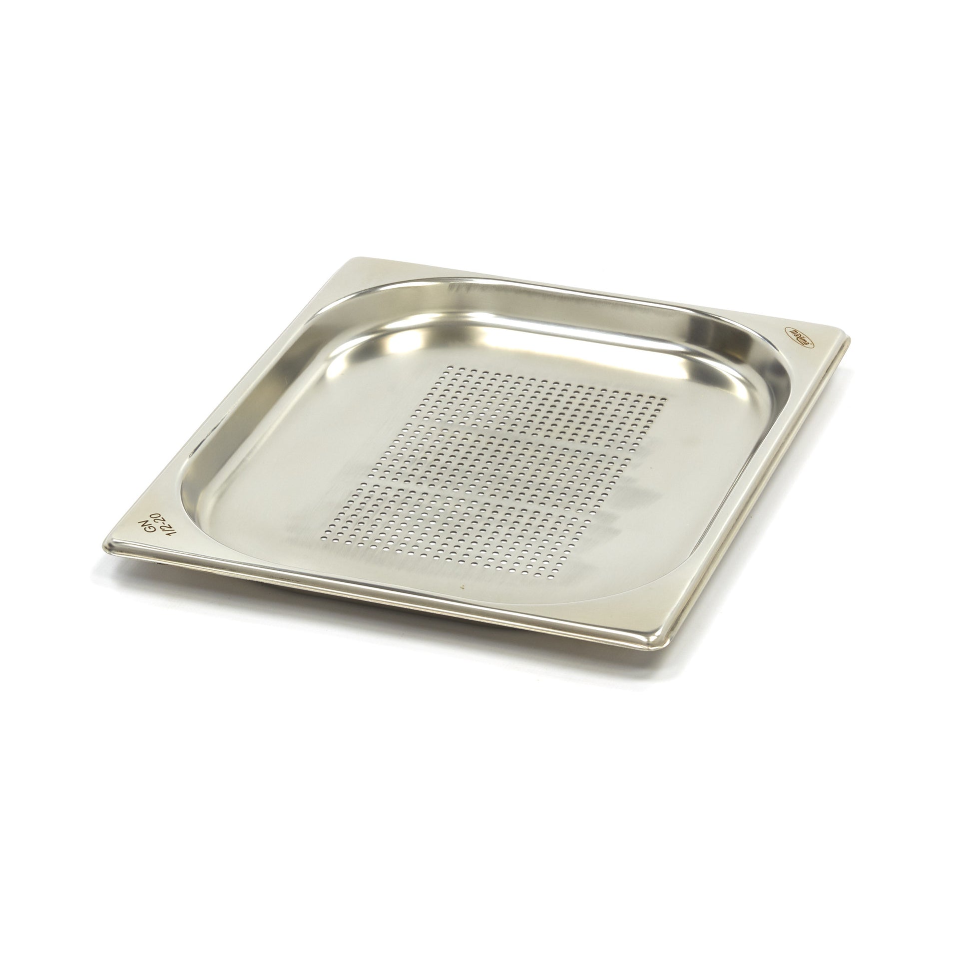Bac gastronorm - 1/2 GN - profondeur 2 cm - acier inoxydable - perforé