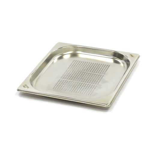 Bac gastronorm - 1/2 GN - profondeur 2 cm - acier inoxydable - perforé