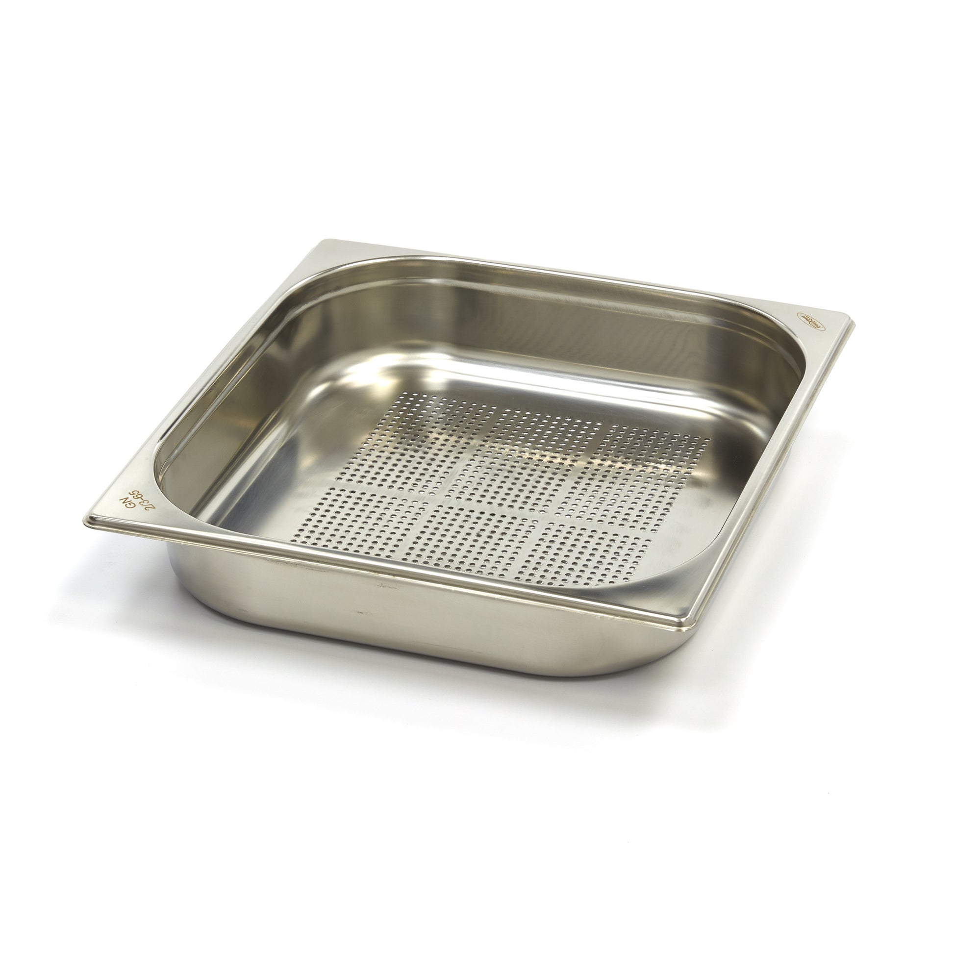 Bac gastronorm - 2/3 GN - profondeur 6,5 cm - acier inoxydable - perforé