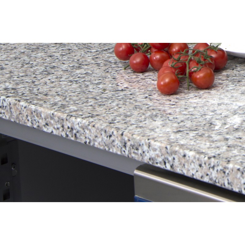 Table à pizza positive 0/+10°C - GN 1/1 - 300 L - 2 portes pleines - Prof. 700 - Sans tiroirs - Dalmec