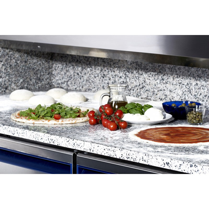 Table à pizza positive 0/+10°C - GN 1/1 - 300 L - 2 portes pleines - Prof. 700 - Sans tiroirs - Dalmec