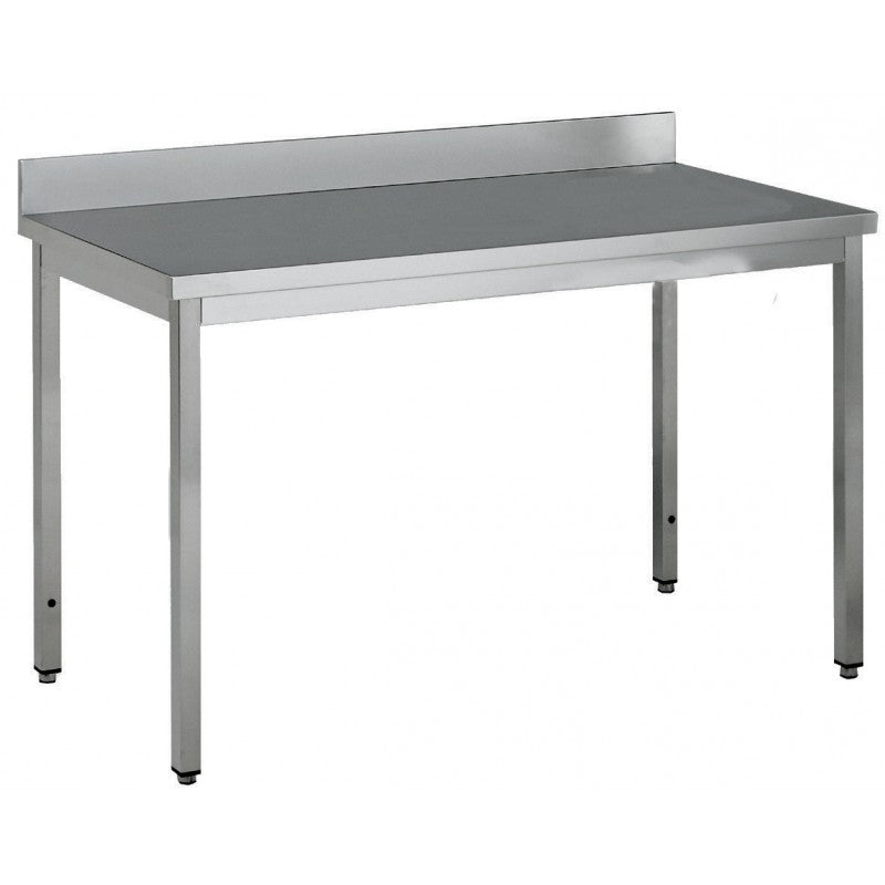 Table adossée inox profondeur 600 mm - Longueur 1400 mm - Sans étagère - Nosem