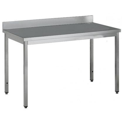 Table adossée inox profondeur 700 mm - Longueur 800 mm - Sans étagère - Nosem