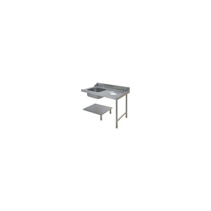 Table avec bac pour machines à capot panier 500 x 500 ou 600 x 500 - PAP712DVF - Nosem