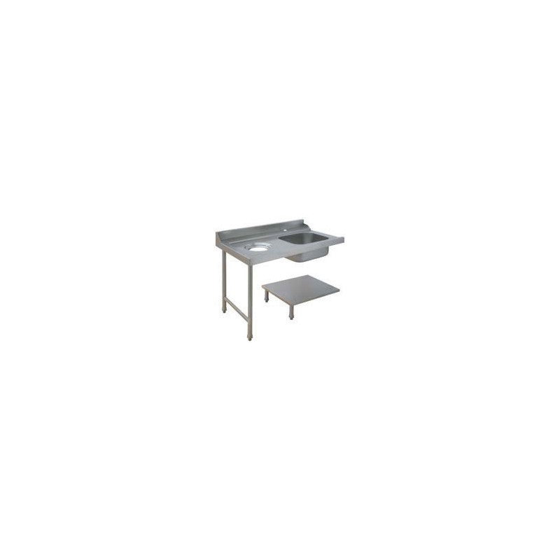 Table avec bac pour machines à capot panier 500 x 500 ou 600 x 500 - PAP712GVF - Nosem