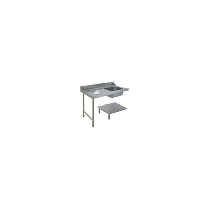 Table avec bac pour machines à capot panier 500 x 500 ou 600 x 500 - PAP712GVF - Nosem