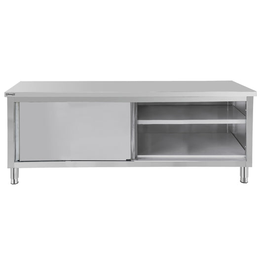 Table de travail Inox 600 avec portes coulissantes 1200 mm