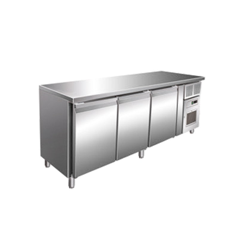 Table gastro -2/+8°C avec groupe logé - 464 L - 3 portes - Sans dosseret - Nosem