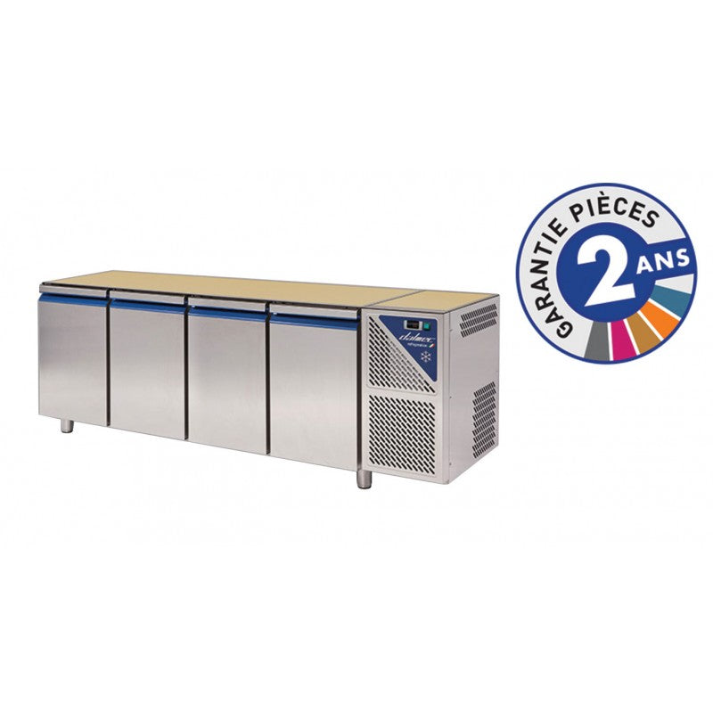 Table réfrigérée positive 0/+10°C - 470 L - 4 portes - Sans dessus - Sans groupe logé - Dalmec