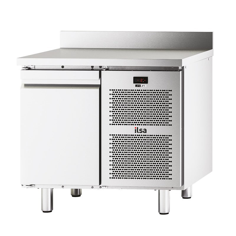 Table réfrigérée positive -2/+8°C avec groupe - 1 porte - Avec dosseret - NEOS - Ilsa