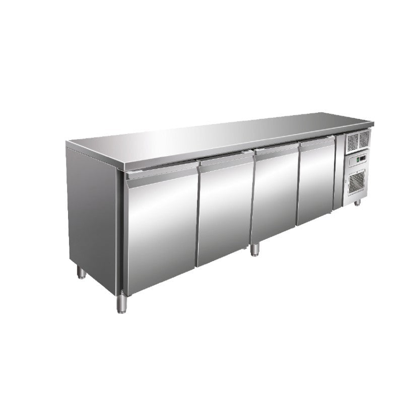 Table réfrigérée positive 616 L - Sans dosseret - 4 portes - Avec groupe logé - Nosem