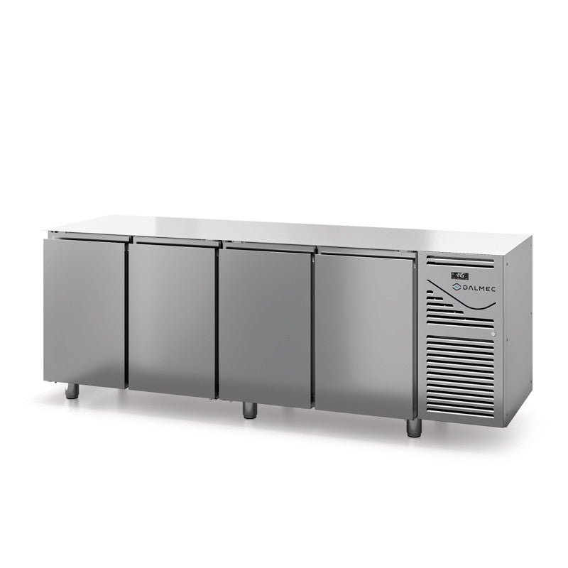 Table réfrigérée positive sans dessus - Prof. 600 - 325 x 430 groupe logé - 4 portes - Dalmec