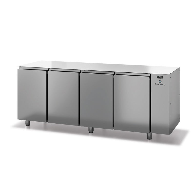 Table réfrigérée positive sans dessus - Prof. 600 - 325 x 430 sans groupe - 4 portes - Dalmec