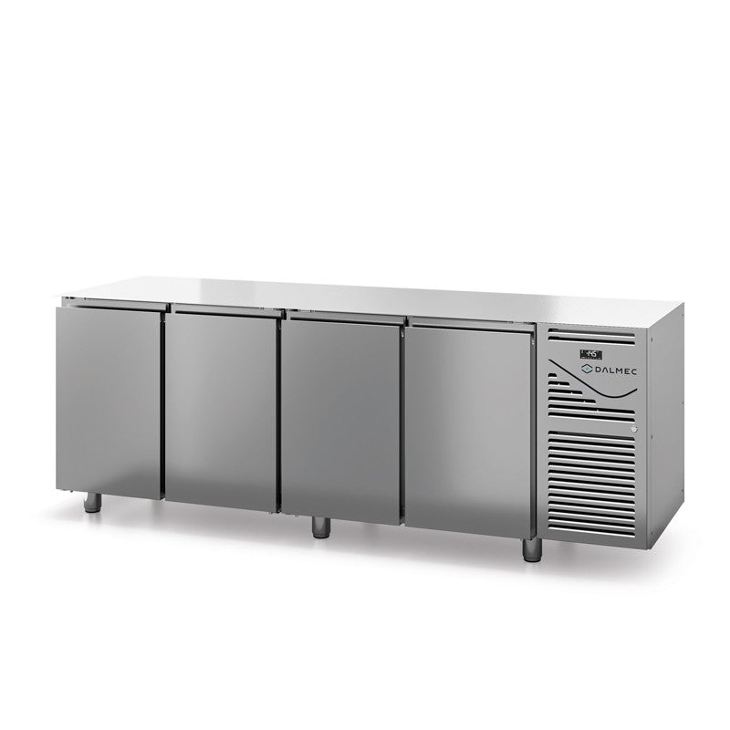 Table réfrigérée positive sans dessus - Prof. 800 - 400 x 600 - Groupe logé - 4 portes - Dalmec