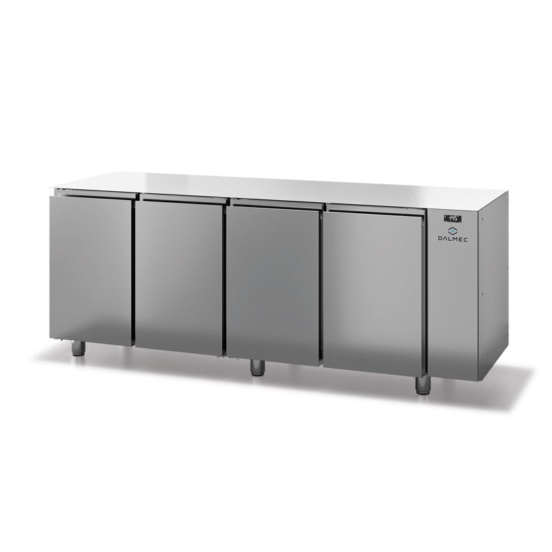 Table réfrigérée positive sans dessus - Prof. 800 - 400 x 600 - Sans groupe - 4 portes - Dalmec