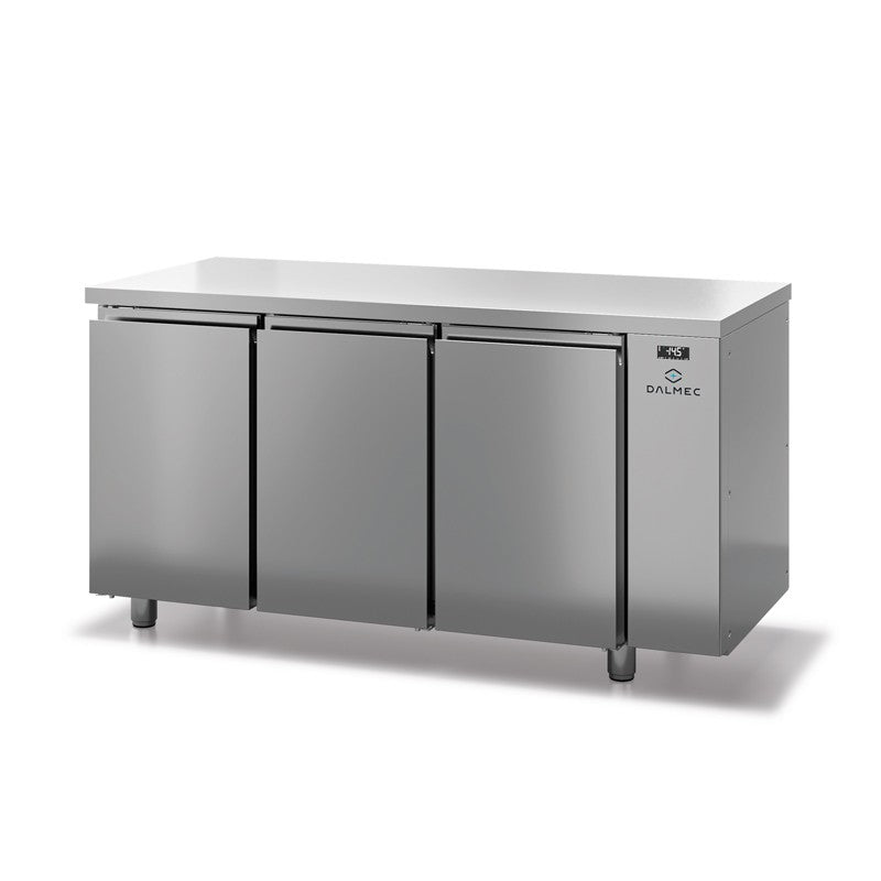 Table réfrigérée positive sans dosseret - Prof. 600 - 325 x 430 sans groupe - 3 portes - Dalmec