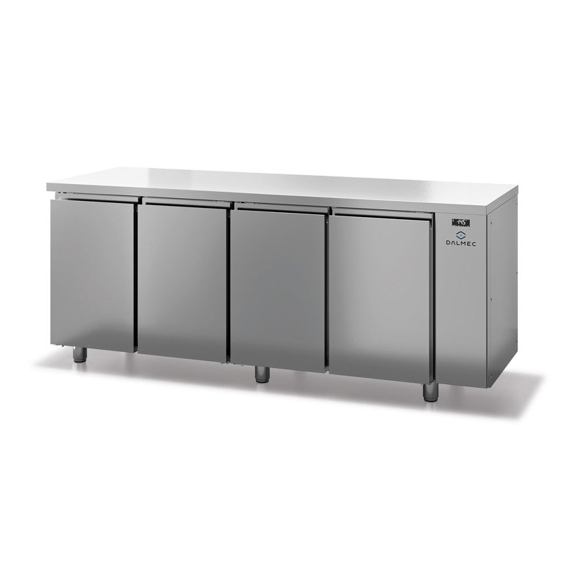 Table réfrigérée positive sans dosseret - Prof. 800 - 400 x 600 - Sans groupe - 4 portes - Dalmec