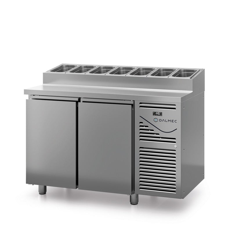 Table snack sans couvercle - Prof. 800 - 400 x 600 - Groupe logé - 2 portes - Dalmec