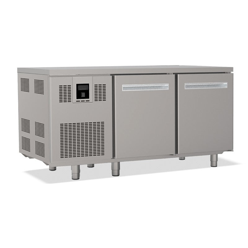 Tables réfrigérées pâtissières positives +2/+8 °C - Dessus inox - Avec groupe logé - Prof. 810 mm - 2 portes - Nosem