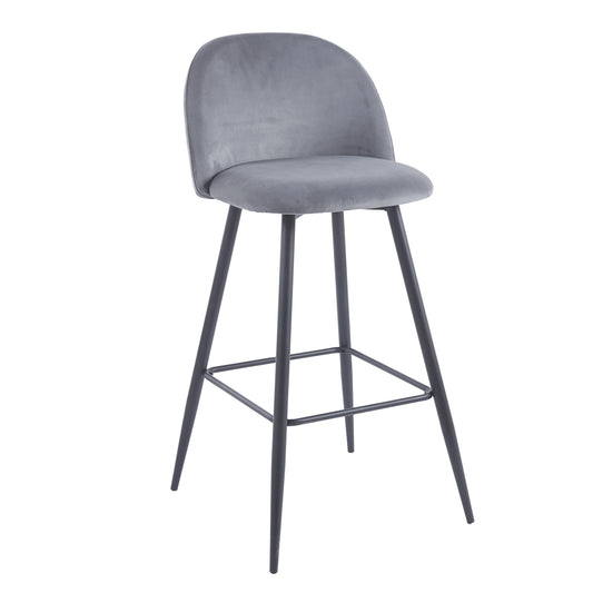 Tabouret YUMI Velours - Gris