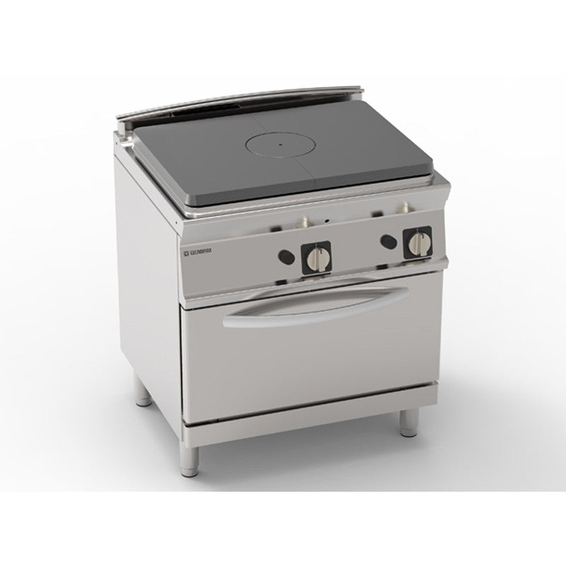 Fourneau dessus gaz sur four gaz statique GN2/1 - Plaque coup de feu - Gamme 700 - Modules 400 - Tecnoinox