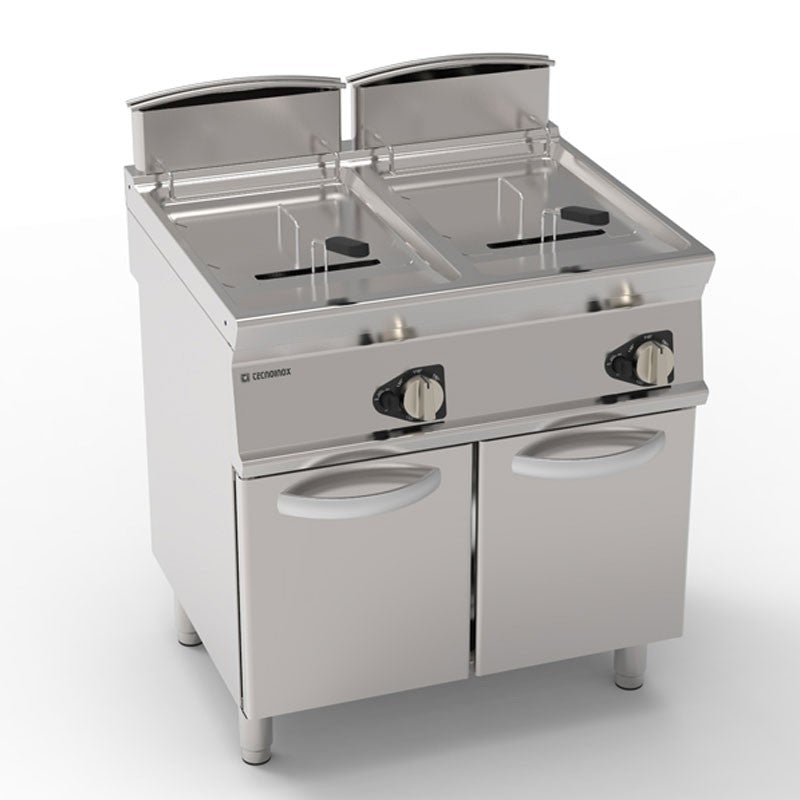 Friteuse gaz avec tuyères traversant la cuve - 2 x 13 litres - Gamme 700 - Modules 400 - Tecnoinox