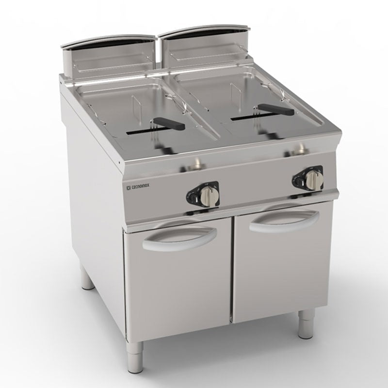 Friteuse sur coffre gaz avec cuve en V - 2 x 21 litres - Gamme 900 - Module 400 - Tecnoinox
