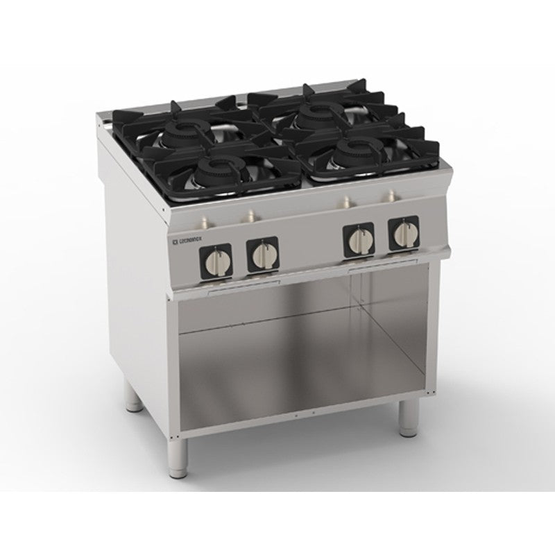Plaque de cuisson - Top 4 feux SUPER vifs gaz - Gamme 700 - Hauteur 900 mm - Tecnoinox